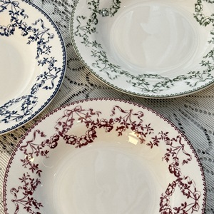 Assiette creuse <span class=keywords><strong>en</strong></span> céramique de haute qualité, style vintage, motif végétal, compatible micro-ondes, <span class=keywords><strong>vaisselle</strong></span> pour plats occidentaux - Product Image 2