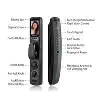 Hot 3D Face Reconocimiento de huellas dactilares automático al aire libre impermeable cámara de seguridad TTlock Tuya NFC Wifi Smart Door Lock Set