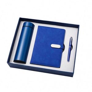 Wholesale <b>White</b> PU Leather Notebook Gift Set Customizable Luxury A5 Diary Thermos Cup Note Book Gift Box With <b>Pen</b> and Bottle - Product Image 3