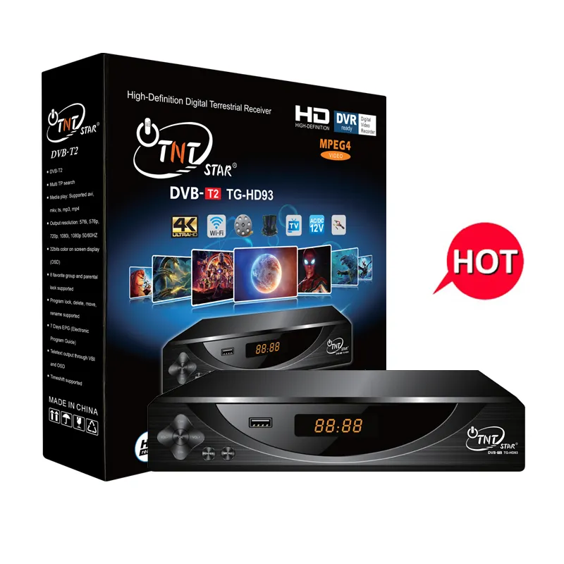 TNTSTAR TG-HD93 Mini caixa de TV DVB T2 receptor terrestre DVB-T2/-4 H.264 Suporte USB/Set Top Box venda quente