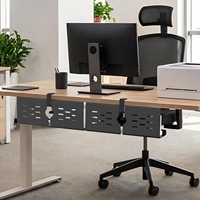Organisateur de câbles sous le bureau - Gestion des fils sous le bureau - Fixation par pince/vis - Gestion des câbles en tissu