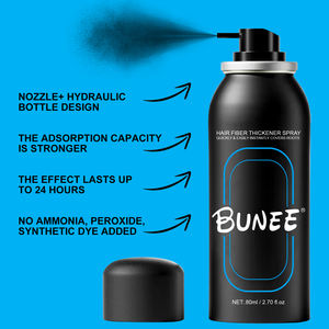 Spray de fibres de construction de cheveux de kératine naturelle de haute qualité épaississant la <span class=keywords><strong>craie</strong></span> de cheveux Fibres noires Spray aérosol Cabelo Fibra Premium - Product Image 4