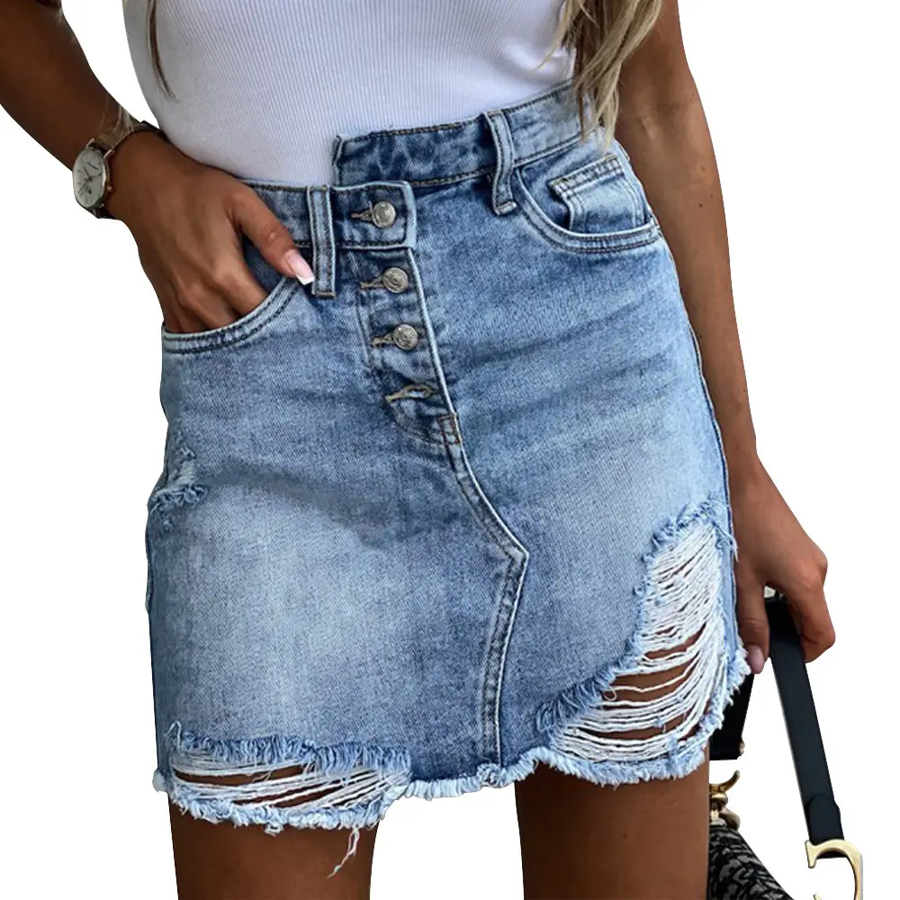 Fashion Women Clothing High-waist girl mini skirt Ladies Maxi Jeans Skirt Women Denim