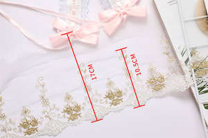 Encaje de <span class=keywords><strong>Tul</strong></span> Bordado de Lujo para Vestidos de Novia, Tela de Encaje <span class=keywords><strong>con</strong></span> Borde Lolita, Pañuelo para la Cabeza, Ropa, Vestidos, Manualidades - Product Image 4