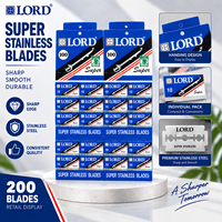 Lot de 200 lames de rasoir réutilisables de haute qualité, sûres, à double tranchant, en acier inoxydable, revêtement en céramique au chrome, professionnelles pour barbier, pour hommes