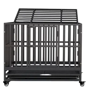 42 Inch Heavy Duty Dog Crate , High Anxiety Pet Cage with Lockable Wheels & Double Doors for Small Dogs Confote 37 Inch Heavy Du