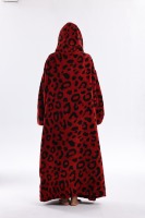 Albornoz extragrande de longitud completa con forro de sherpa, hipoalergénico, suave para la piel, con diseño en relieve 3D de manzana, ideal para la noche de cine en el sofá.