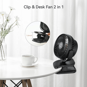 Ventilador de Clip Portátil de 4 Pulgadas con Batería Seca, 3 en 1, de Escritorio, con Clip y Soporte de Pared, Pequeño Ventilador de Aroma con Rotación de <span class=keywords><strong>360</strong></span> Grados - Product Image 3