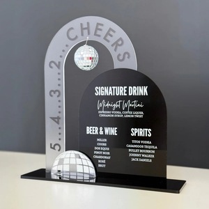 Letrero Acrílico de Bar con Diseño de Miel y Dulzura, 30x20cm, Letrero de Cuenta Regresiva con Bola de Discoteca para Decoración de Fiestas - Product Image 1