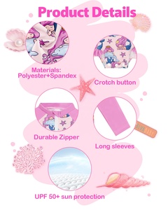 <span class=keywords><strong>Maillot</strong></span> de <span class=keywords><strong>bain</strong></span> une pièce pour bébé fille, <span class=keywords><strong>maillot</strong></span> de <span class=keywords><strong>bain</strong></span> à fermeture éclair pour tout-petits, manches longues, protection solaire UPF 50+, pour 3M-4T - Product Image 2