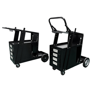 Chariot de soudage avec 4 tiroirs pour soudeur MIG, soudeur <span class=keywords><strong>TIG</strong></span> et découpeur plasma, grande capacité de rangement robuste 360 °   Chariot de soudage roulant - Product Image 6