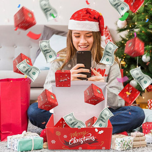 Caja de regalo de Navidad con explosión sorpresa de papel de alta calidad barata 8114 con bolsa de embalaje para regalo de Navidad caja de regalo sorpresa roja - Product Image 6