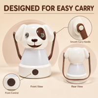 Lanterne LED en forme de chien, alimentée par 3 piles AAA, portable avec poignée, idéale pour tente, aventures en extérieur, urgences et décoration intérieure.
