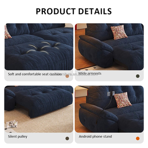 Nuovo Divano Letto Elettrico Intelligente in Tessuto Shenini, Moderno a Tre Posti con Funzione Massaggio, per Posizionamento a Parete Zero in Piccoli Soggiorni - Product Image 3