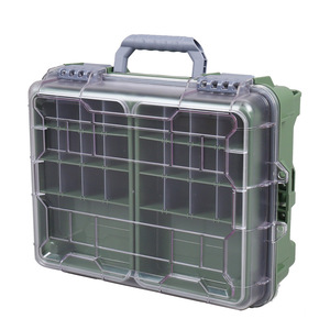 Boîte de rangement multifonction en plastique vert pour leurres durs et souples, boîte de rangement pour matériel de pêche, compartimentée - Product Image 2