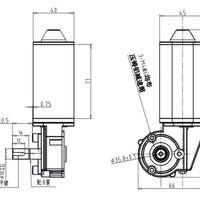 Moteur à engrenages à vis sans fin CC 12V 24V 45mm pour rotation stable, machine d'emballage, scellage, table, bureau, levage