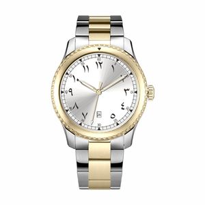 Montre pour homme de haute qualité 40 mm, élégante, cadran bleu arabe, logo personnalisé, acier inoxydable, étanche, montre à quartz classique pour homme - Product Image 5