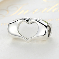 Breloque en forme de cœur plaquée argent, bijou romantique, cadeau unisexe
