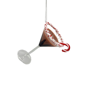 Ornements de Noël festifs faits à la main en forme de <span class=keywords><strong>verre</strong></span> à cocktail - Verres à <span class=keywords><strong>martini</strong></span> peints à la main pour décorations d'arbre de Noël, finition imitation antique - Product Image 4