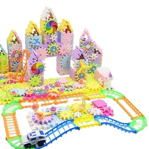 A009 Children's variable electric gears rotating building blocks large particle assembly paradise track set educational toy