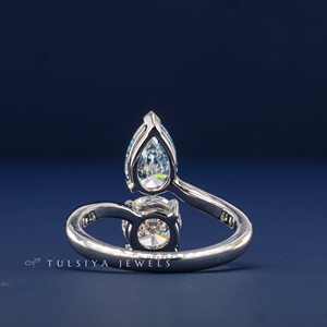 Anillo de Compromiso Solitario con Diamante Cultivado en Laboratorio, Corte Pera, Oro Sólido de 14K, Joyería Fina de Lujo Moderna y Elegante para Mujer, Regalo Nupcial - Product Image 3