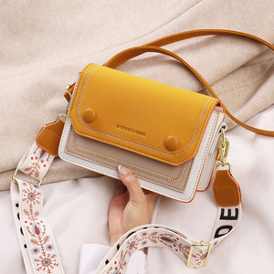 New <b>candy</b>-colored wide and narrow double shoulder straps fashionable Korean style trendy and high-quality small square bag - Product Image 2