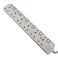 Prise d'extension britannique 13A 250V 3G1.5MM2 6 voies avec interrupteur
