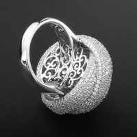 925 bagues en argent Sterling bijoux de luxe géométrie champignon fête appariement 18K plaque d'or Cz zircone bijoux grands anneaux pour les femmes