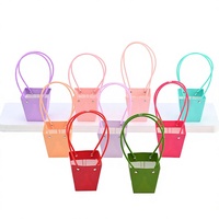 Mini sac cadeau pour fleurs 8x12x12,5 cm, imperméable, carton 350g, sac à main pour une seule fleur, vase de remplacement, fournitures florales