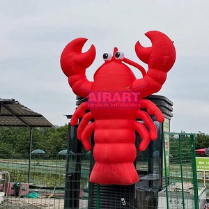 Ballon gonflable mignon en forme d'écrevisse, mascotte animale marine avec logo imprimé, personnage de homard rouge lumineux gonflé à l'<span class=keywords><strong>air</strong></span>. - Product Image 4