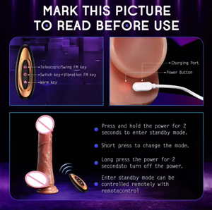 Soft Silicone Wireless <b>Remote</b> <b>Control</b> Brown Telescopic Heating Big Huge Realistic Dildo Electric Sex Toy <b>Vibrator</b> for Women - Product Image 4
