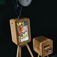 Cabina de Fotos Portátil Retro de Madera con Pantalla Táctil de Doble Cara, Espejo para Selfies con iPad y DSLR, para Alquiler en Bodas, Fiestas y Eventos