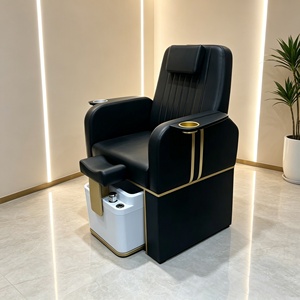 Fauteuil de pédicure de luxe en bois avec fauteuil inclinable électrique pour soins des pieds, idéal pour les salons de manucure et les massages des pieds - Product Image 4
