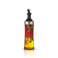 570ml petit verre huile vinaigre distributeur bouteille ensemble couvercle en acier inoxydable étanche pour la cuisine à domicile cuisine