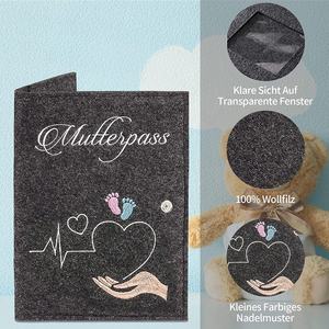 高级毛毡Mutterpass封面德国孕妇护照封面，用于组织日志超声图像或保险卡 - Product Image 4