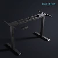 Cadre de bureau électrique réglable avec double moteur, pieds et barres transversales en acier robuste, bureau assis-debout réglable en hauteur pour ordinateur de bureau