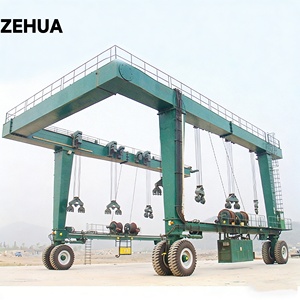 עגורן גשר נייד למזח סירות, 50 טון, 60 טון, 80 טון, הידראולי, חשמלי, על צמיגי גומי, להרמת סירות, טווח 12 מטר - Product Image 4