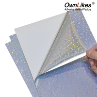 Feuille d'autocollants en vinyle holographique imperméable autocollante format A4 135 GSM motif étoile imprimable pour imprimante jet d'encre, bricolage, artisanat, bougies