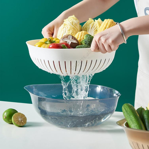 En gros SYH568 Panier égouttoir double couche en plastique pour la cuisine domestique, pour le stockage des fruits et légumes et le nettoyage - Product Image 5