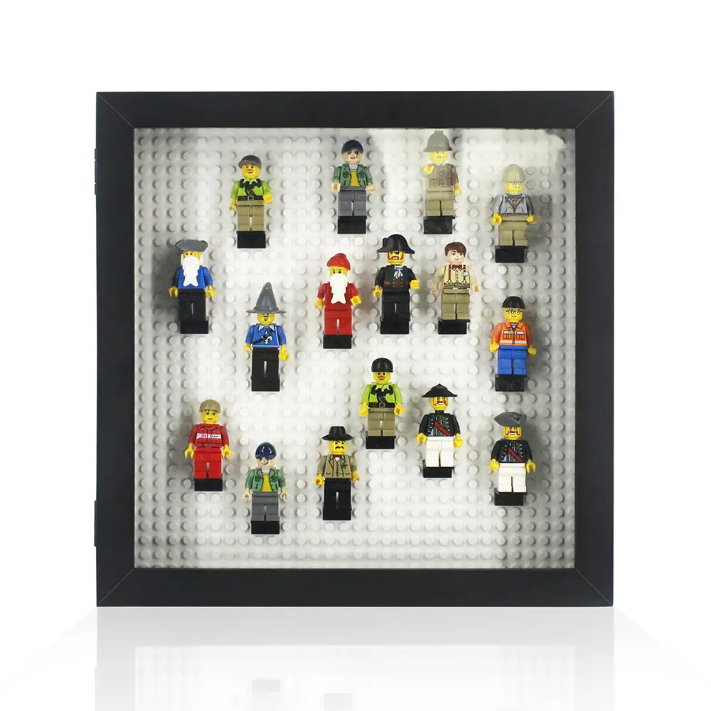 Kotak Tampilan Bingkai Kotak Bayangan Lego Dipasang Dinding Lipat Seni Dalam 3d Kayu Padat 10X10 Kustom Grosir Kualitas Tinggi