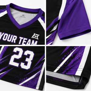 Maillot de volley-ball personnalisé pour femmes, sublimé, col en V, manches courtes, uniforme d'équipe avec nom et numéro du joueur, respirant, maillot de match - Product Image 3