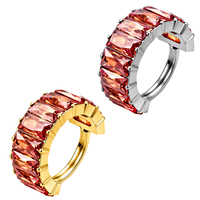 Pendientes de titanio ASTM F136 con circonita arcoíris para piercing corporal, regalo de boda, para cartílago de la oreja, hélix, rook, lóbulo, nariz, septum