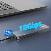 JEYI Factory M.2 NVMe SSD Boîtier USB3.2 Gen2 10Gbps Boîtier en aluminium Turbo Fan Silicone Protector (UASP/Trim) Multi-Size
