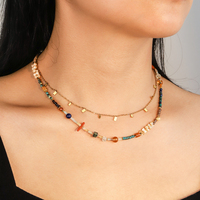 Nouveau Collier En Pierre Naturelle En Acier Inoxydable De Mode Bohême Femmes Collier De Perles En Gros Vintage Perlé Designer Bijoux
