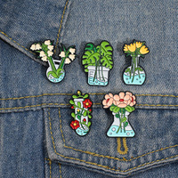 Plante fleurs tulipes roses épinglette broches bouton chemise personnalisée émail broche femmes broche avec émail doux broche