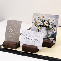 Supports de cartes de table en bois de noyer pour décoration de mariage, présentoirs de cartes de nom, supports de menu en bois, bases en bois