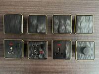 Prise murale électrique universelle standard britannique CNBW, panneau large brossé en PC, 16A 220V-250V, fabrication OEM