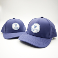 Gorra de Béisbol Trucker Unisex Personalizada Deportiva de 6 Paneles, Transpirable, con Logotipo Bordado de Leopardo, Poliéster/Algodón Dobby Dot, Cierre a Presión
