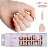 300 pièces en gros de faux ongles à presser en acrylique et gel souple, pour usage DIY et professionnel en salon, fournitures pour ongles artificiels