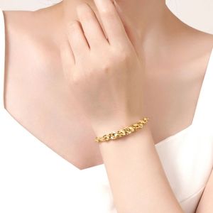 Xinfly 18K Pure Gold Color Real Gold Jewelry Chain Classic Style Fashion <b>Bracelet</b> for Party or Religious Occasions - Product Image 3
